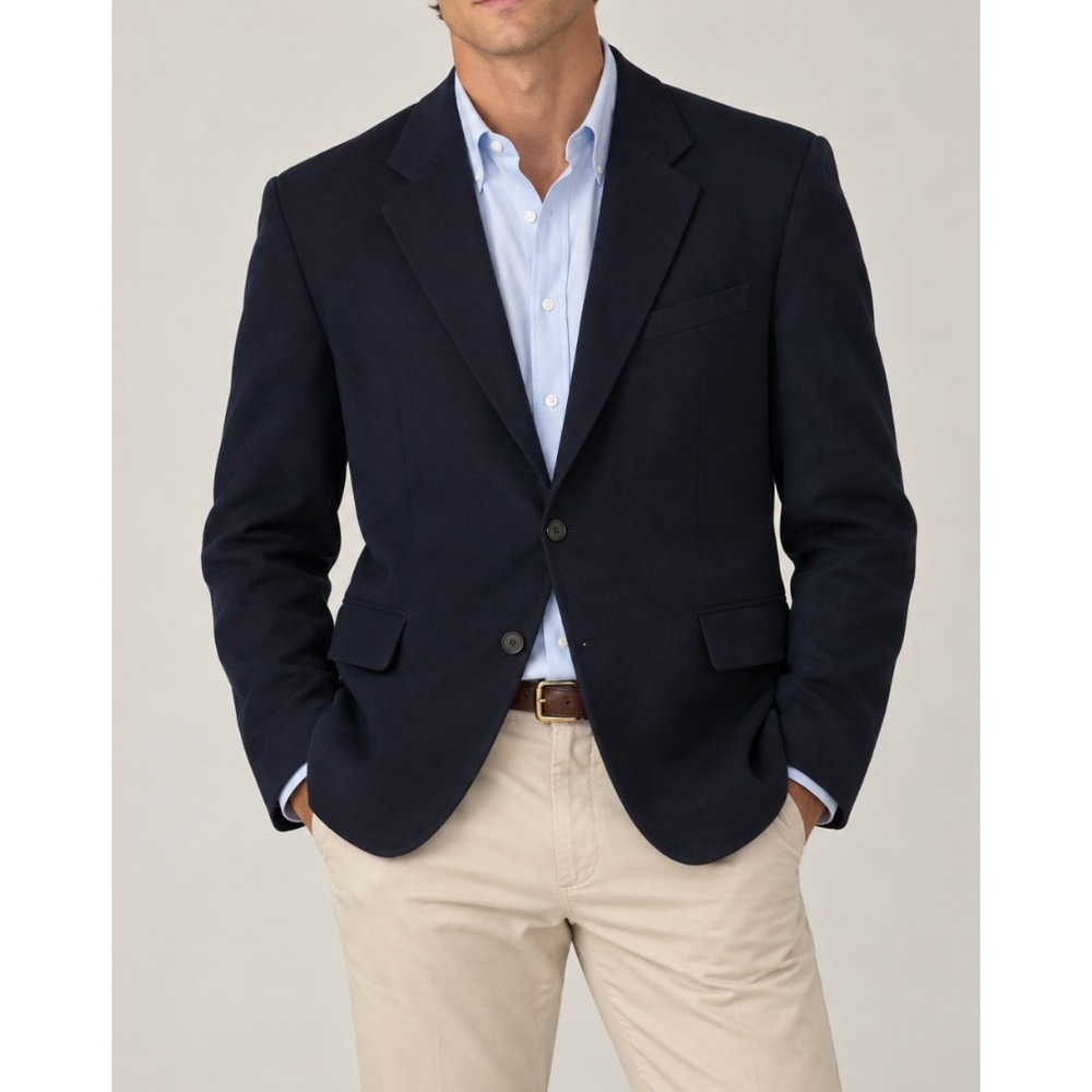 Ralph Lauren Mens Navy Blue 100% Wool 2-Button Blazer Sport Coat Vintage Canada